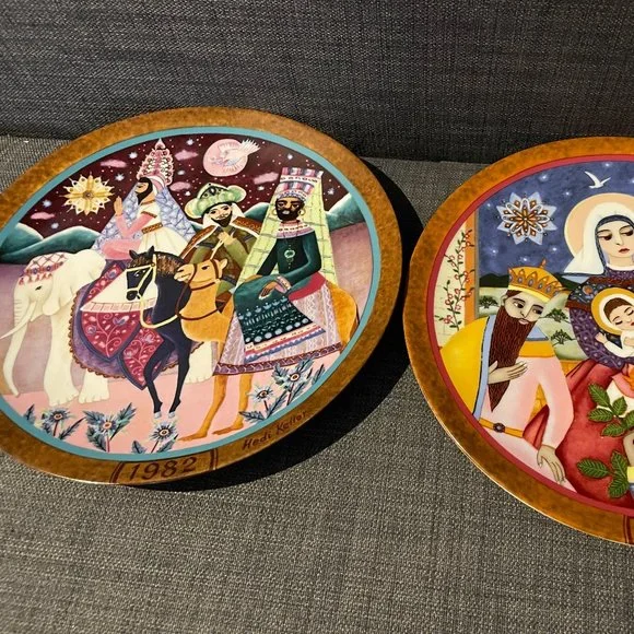 Three Wise Men & Nativity Holiday Collectible Wall Hanging Plate - Picture 1 of 2